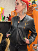 Barney's Vintage Bomber Jacket - Punk Rock Style with Leopard Trim