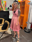 Haley Bop Pink Satin Gingham Alter Dress