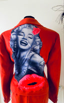 Red Marilyn Skirt and Jacket Suit - Day of the Dead design