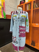 Long Chambray Dress Jacket Never Mind the Bullocks Punk Pin