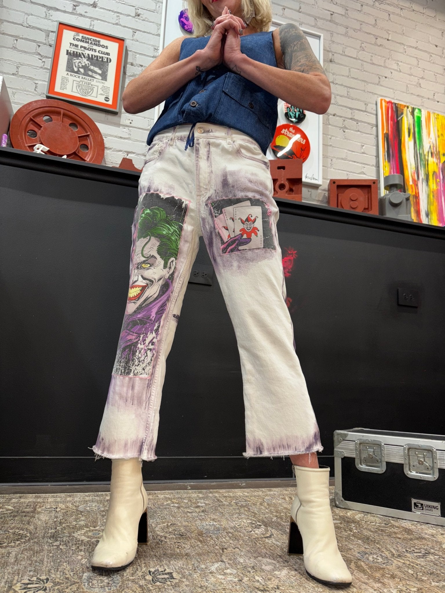 Joker Jeans Painted Hand-Painted Upcycled Denim Reckless Swagger