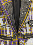 Purple Gold Tartan Punk Blazer