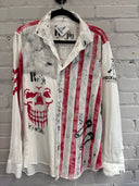 1977 Hand-Painted Skull Overshirt - Reckless Swagger