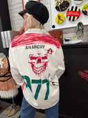 1977 Hand - Painted Skull Overshirt – Vintage Punk Jacket | Reworked - Reckless Swagger