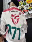1977 Hand - Painted Skull Overshirt – Vintage Punk Jacket | Reworked - Reckless Swagger
