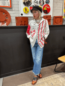 1977 Hand - Painted Skull Overshirt – Vintage Punk Jacket | Reworked - Reckless Swagger