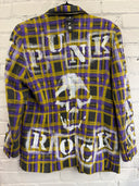 Purple Gold Tartan Punk Blazer