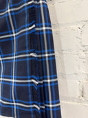 CLAREMONT BLUE TARTAN - HALFMOON SKIRT – MONO PLEATED MINI