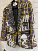 Purple Gold Tartan Punk Blazer