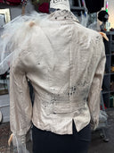 Pinstripe Blazer with Punk flowers