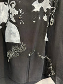Black Painted Silk Punk Top