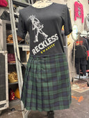 BLACK STEWART TARTAN SKIRT – MONO PLEATED
