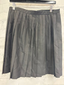 BLACK WITH PATCHES - HALFMOON SKIRT – MONO PLEATED MINI