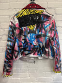 Metallic Vegan Warning Battle Jacket