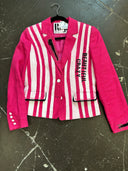 Beautiful Crazy Painted Stripe Pink Skull