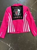 Beautiful Crazy Painted Stripe Pink Skull