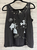 Black Painted Silk Punk Top