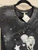 Stitched & Punked Hand-painted T-shirt