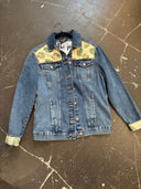 Denim Jean Jacket w/Embellished Paisley