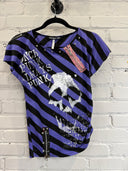 Diagonal Purple Skull Blouse Top