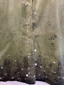 Painted & Pinned Punked Green Leather Skirt