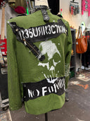 Green Checkered Zip Punk blazer