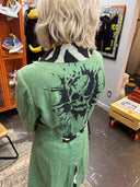 Green Skull Ikat Punk Jacket - B&W Sleeves & Contrast Bows