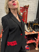 Smash It Up The Damned Tassel Pinstripe Pants Suit