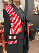 3-pc Pants Striped Vest Jacket Pants