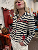 Stripe pirate white jeans
