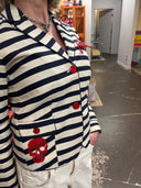 Stripe pirate white jeans
