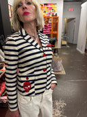 Stripe pirate white jeans