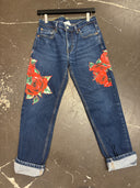 Levis 511 floral blue Cuffed Jeans