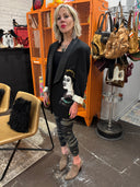 Oversized Boyfriend Tuxedo Jacket with two unique Japanese Geishas front and back
