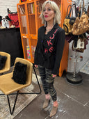 Fashion meets cinema , one of kind Joker inspired Linen crepe black belted jacket, feminine style juxtapose Joker icon