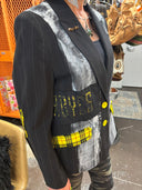 The Exploided  Punk Pinstriped Punk and Yellow plaid, Mohawk Skull Punk ,fashion meets street punk style