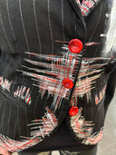 Rebel Fashion Deconstructed David Bowie Rebel Rebel embellished Jacket , Hot tramp stenciled, incredible stitching details, Rebel Rebel painted art on back