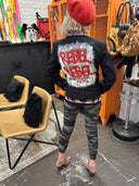 Rebel Fashion Deconstructed David Bowie Rebel Rebel embellished Jacket , Hot tramp stenciled, incredible stitching details, Rebel Rebel painted art on back