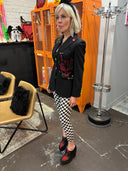 Black Blazer Neon Punk details Safety Pins XS
