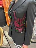 Black Blazer Neon Punk details Safety Pins XS