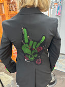 Black Blazer Neon Punk details Safety Pins XS