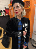 Custom crushed velvet coat Story of the Slits Punk Rock Tartan