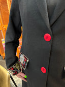 Classic Wool coat with contrasting buttons and swedish style cuff , back belt and pockets