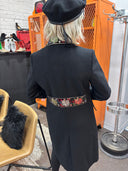 Classic Wool coat with contrasting buttons and swedish style cuff , back belt and pockets