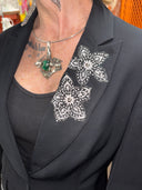 Elegance Meets Custom: Snowflakes Design Patches with Silver Studs