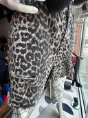 Denim Black & Leopard Studded Shorts & Jacket Set