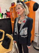 Mod Gingham Lapel and Trim Jacket - Punk-Inspired Fashion