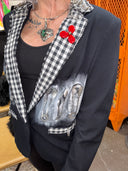 Mod Gingham Lapel and Trim Jacket - Punk-Inspired Fashion