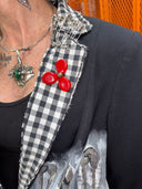 Mod Gingham Lapel and Trim Jacket - Punk-Inspired Fashion