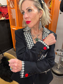 Mod Gingham Lapel and Trim Jacket - Punk-Inspired Fashion